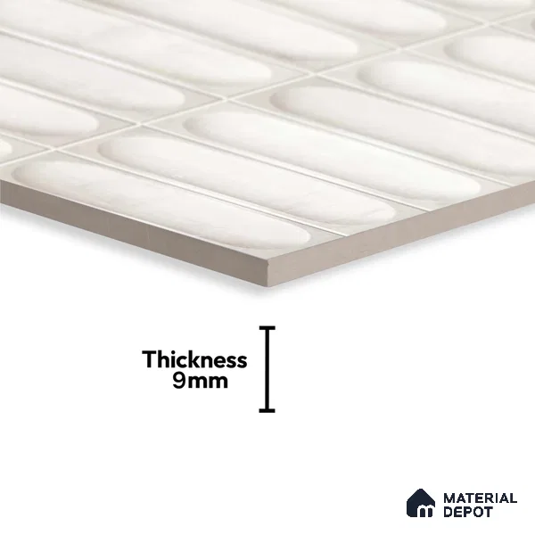 Faux Subway Look Luna White TL 09792 F 2 ft x 1 ft Matte Finish Ceramic Wall Tile - 9 mm