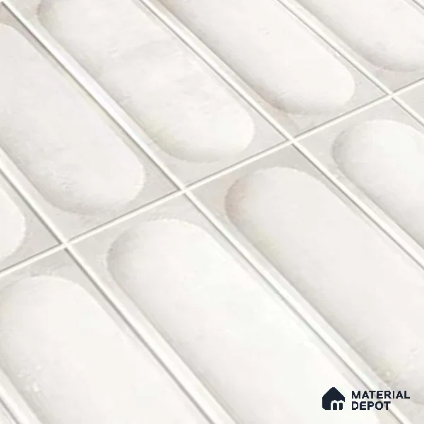 Faux Subway Look Luna White TL 09792 F 2 ft x 1 ft Matte Finish Ceramic Wall Tile - 9 mm