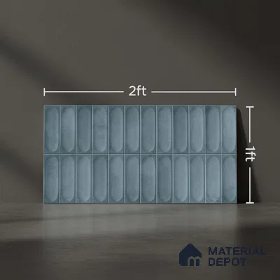 Faux Subway Look Luna Aqua TL 09792 2 ft x 1 ft Matte Finish Ceramic Wall Tile - 9 mm