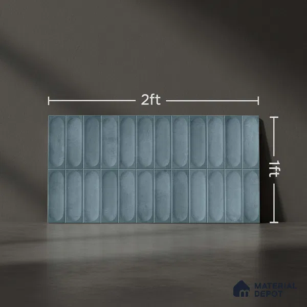 Faux Subway Look Luna Aqua TL 09792 2 ft x 1 ft Matte Finish Ceramic Wall Tile - 9 mm