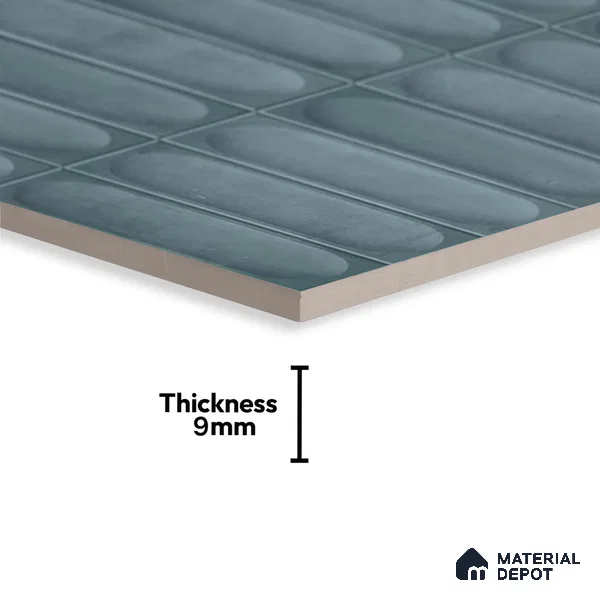Faux Subway Look Luna Aqua TL 09792 2 ft x 1 ft Matte Finish Ceramic Wall Tile - 9 mm