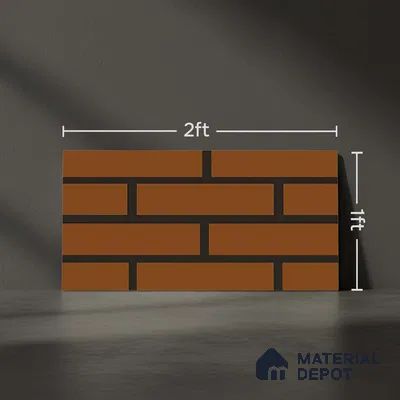 Brick Wall Tile Alloy P-150 TL 09777 2 ft x 1 ft Matte Finish Ceramic Tile - 9 mm