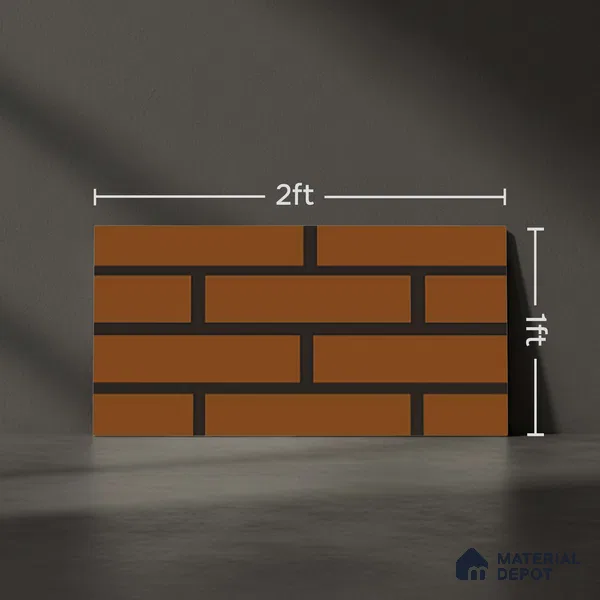 Brick Wall Tile Alloy P-150 TL 09777 2 ft x 1 ft Matte Finish Ceramic Tile - 9 mm