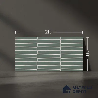 Faux Subway Look Empire Green TL 09786 B 2 ft x 1 ft Matte Finish Ceramic Wall Tile - 9 mm