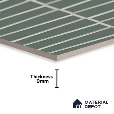 Faux Subway Look Empire Green TL 09786 B 2 ft x 1 ft Matte Finish Ceramic Wall Tile - 9 mm