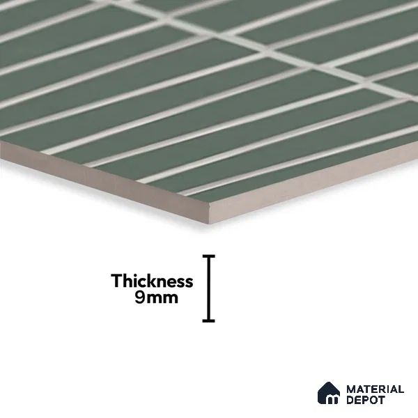 Faux Subway Look Empire Green TL 09786 B 2 ft x 1 ft Matte Finish Ceramic Wall Tile - 9 mm