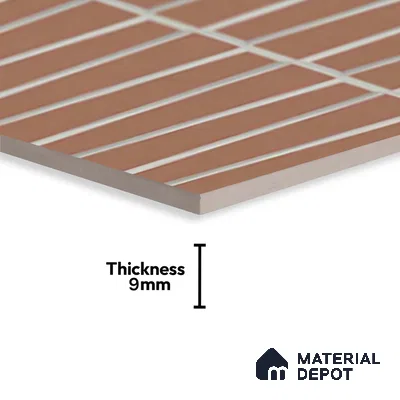 Faux Subway Wall Tile TL 09786 D Empire Red 2 ft x 1 ft Matte Finish Ceramic Tile - 9 mm | Suitable For Kitchen Backsplash, Bathroom & Basin Accent