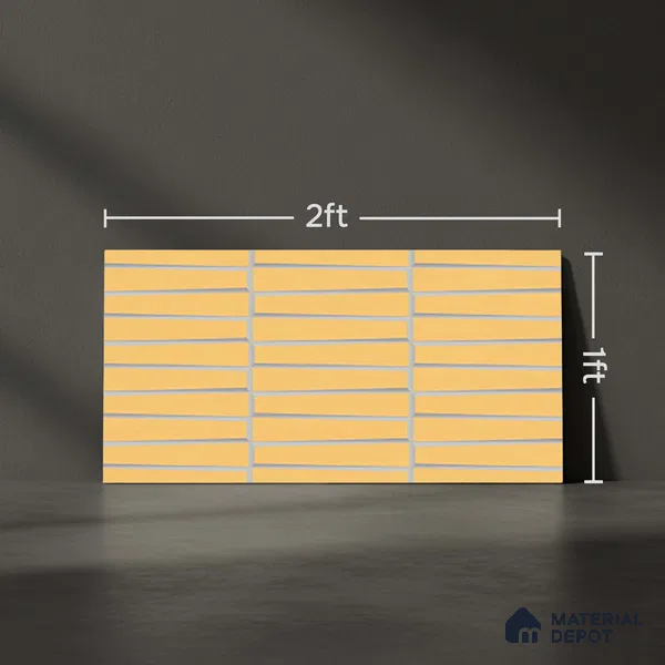 Faux Subway Look Empire Yellow TL 09786 F 2 ft x 1 ft Matte Finish Ceramic Wall Tile - 9 mm