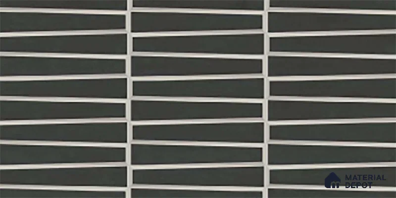 Faux Subway Wall Tile TL 09786 Empire Black 2 ft x 1 ft Matte Finish Ceramic Tile - 9 mm | Suitable For Kitchen Backsplash, Bathroom & Basin Accent