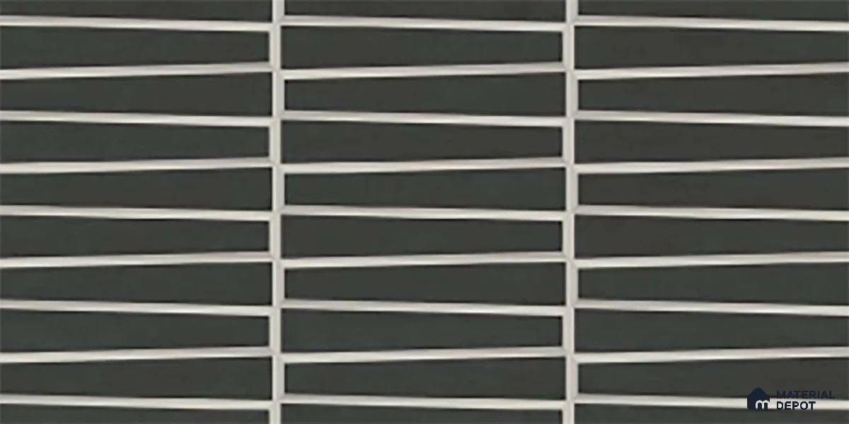Faux Subway Wall Tile TL 09786 Empire Black 2 ft x 1 ft Matte Finish Ceramic Tile - 9 mm | Suitable For Kitchen Backsplash, Bathroom & Basin Accent