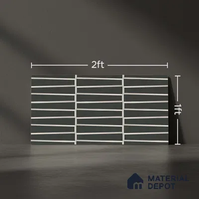 Faux Subway Wall Tile TL 09786 Empire Black 2 ft x 1 ft Matte Finish Ceramic Tile - 9 mm | Suitable For Kitchen Backsplash, Bathroom & Basin Accent