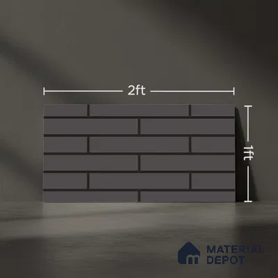 Subway Look Royal Dark Grey-143 TL 09780 B 2 ft x 1 ft Matte Finish Ceramic Wall Tile - 9 mm | Please Expect a Slight Variation of Pattern