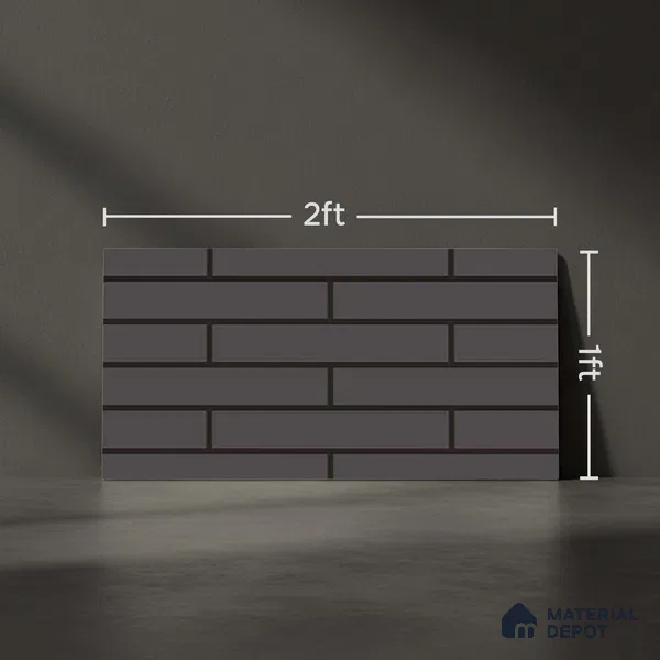 Subway Look Royal Dark Grey-143 TL 09780 B 2 ft x 1 ft Matte Finish Ceramic Wall Tile - 9 mm | Please Expect a Slight Variation of Pattern