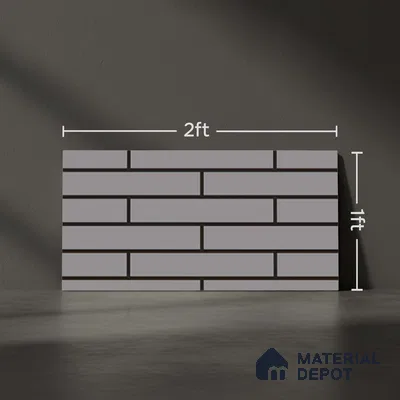 Subway Look Royal Light Grey-143 TL 09780 2 ft x 1 ft Matte Finish Ceramic Wall Tile - 9 mm | Please Expect a Slight Variation of Pattern