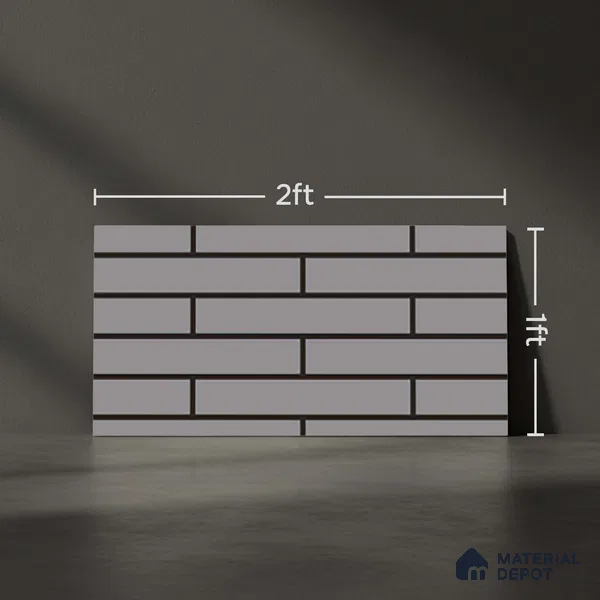 Subway Look Royal Light Grey-143 TL 09780 2 ft x 1 ft Matte Finish Ceramic Wall Tile - 9 mm | Please Expect a Slight Variation of Pattern