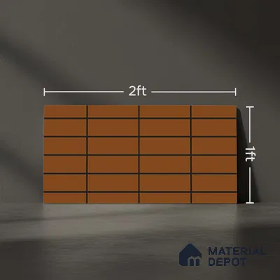 Brick Wall Tile Orange Alloy P-127 TL 09778 2 ft x 1 ft Matte Finish Ceramic Tile - 9 mm