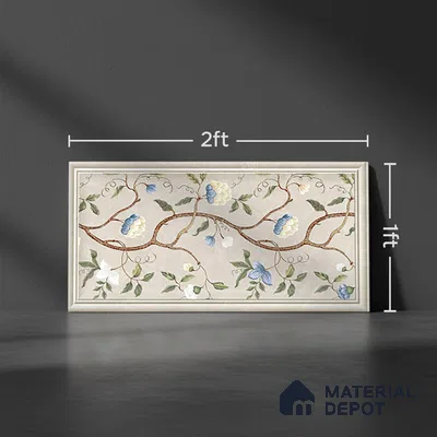 Tropical Wall Tile TL 09781 Matte Finish 2 ft x 1 ft Ceramic Wall Tile - 9 mm | Please Expect a Slight Variation of Pattern
