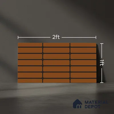 Subway Look Orange Alloy P-190 TL 09779 B 2 ft x 1 ft Matte Finish Ceramic Wall Tile - 9 mm | Please Expect a Slight Variation of Pattern