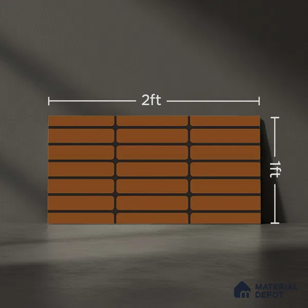 Subway Look Orange Alloy P-190 TL 09779 B 2 ft x 1 ft Matte Finish Ceramic Wall Tile - 9 mm | Please Expect a Slight Variation of Pattern