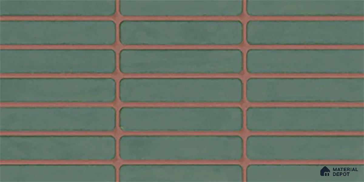 Subway Look Gama Green TL 09787 B 2 ft x 1 ft Matte Finish Ceramic Wall Tile - 9 mm | Please Expect a Slight Variation of Pattern