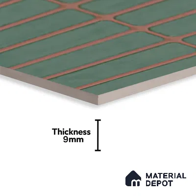 Subway Look Gama Green TL 09787 B 2 ft x 1 ft Matte Finish Ceramic Wall Tile - 9 mm | Please Expect a Slight Variation of Pattern