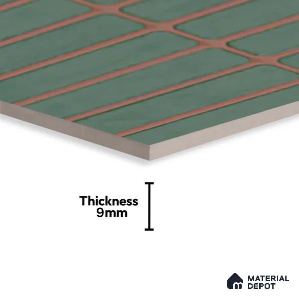 Subway Look Gama Green TL 09787 B 2 ft x 1 ft Matte Finish Ceramic Wall Tile - 9 mm | Please Expect a Slight Variation of Pattern
