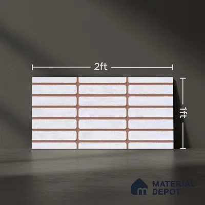 Subway Look Gama White TL 09787 E 2 ft x 1 ft Matte Finish Ceramic Wall Tile - 9 mm | Please Expect a Slight Variation of Pattern