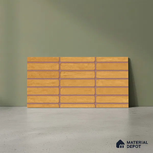 Subway Look Gama Yellow TL 09787 F 2 ft x 1 ft Matte Finish Ceramic Wall Tile - 9 mm | Please Expect a Slight Variation of Pattern