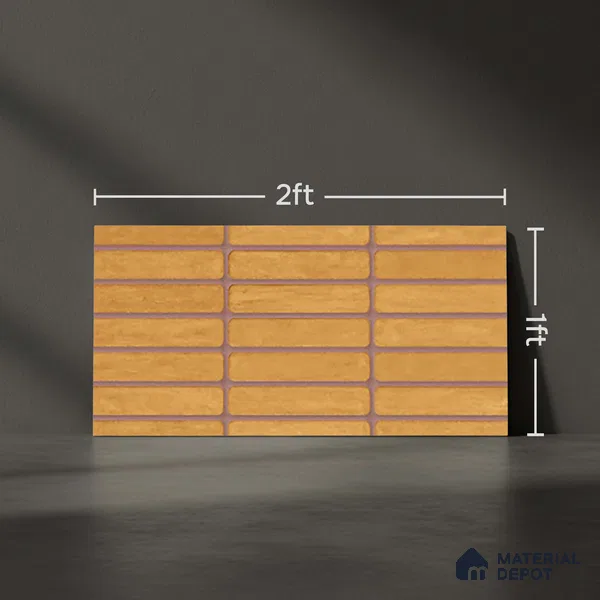 Subway Look Gama Yellow TL 09787 F 2 ft x 1 ft Matte Finish Ceramic Wall Tile - 9 mm | Please Expect a Slight Variation of Pattern
