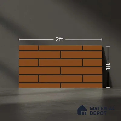 Brick Wall Tile Orange Alloy P-143 TL 09776 2 ft x 1 ft Matte Finish Ceramic Tile - 9 mm