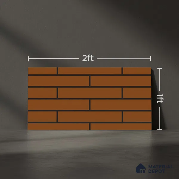 Brick Wall Tile Orange Alloy P-143 TL 09776 2 ft x 1 ft Matte Finish Ceramic Tile - 9 mm