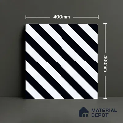 Parking Floor Tile TL 00423 Zebra White 16 x 16 inch Vitrified Anti Skid Matte Finish Heavy Duty Tile - 12 mm | Suitable For Balcony, Terrace, Bathroom | Pattern Alignment May Vary | 2-3 mm Spacer is Mandatory