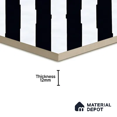 Parking Floor Tile TL 00423 Zebra White 16 x 16 inch Vitrified Anti Skid Matte Finish Heavy Duty Tile - 12 mm | Suitable For Balcony, Terrace, Bathroom | Pattern Alignment May Vary | 2-3 mm Spacer is Mandatory