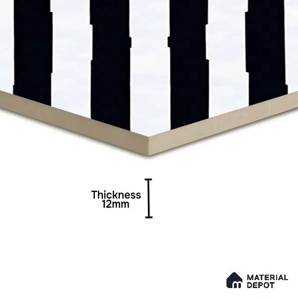 Parking Floor Tile TL 00423 Zebra White 16 x 16 inch Vitrified Anti Skid Matte Finish Heavy Duty Tile - 12 mm | Suitable For Balcony, Terrace, Bathroom | Pattern Alignment May Vary | 2-3 mm Spacer is Mandatory