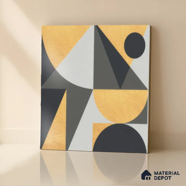 Moroccan Wall & Floor Tile TL 00207 A Yellow & Black 1 ft x 1 ft Matte Finish Ceramic Tile - 9 mm | Random Design | Suitable For Kitchen, Bathroom, Dining Area | Please Expect a Slight Variation of Pattern