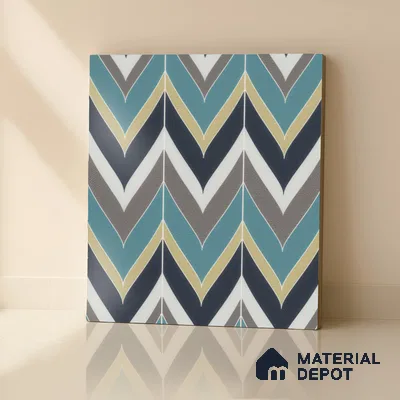 Moroccan Wall & Floor Tile TL 00223 Green & Blue 1 ft x 1 ft Matte Finish Ceramic Tile - 9 mm | Suitable For Kitchen, Bathroom, Dining Area | Please Expect a Slight Variation of Pattern