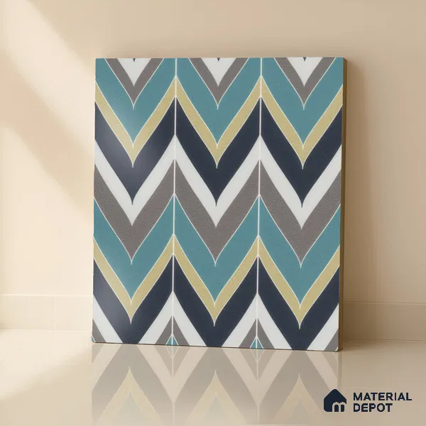 Moroccan Wall & Floor Tile TL 00223 Green & Blue 1 ft x 1 ft Matte Finish Ceramic Tile - 9 mm | Suitable For Kitchen, Bathroom, Dining Area | Please Expect a Slight Variation of Pattern