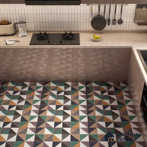 Moroccan Wall & Floor Tile TL 00213 A Pattern 1 Colorful Pastels 1 ft x 1 ft Matte Finish Ceramic Tile - 9 mm | Suitable For Kitchen, Bathroom, Dining Area | Please Expect a Slight Variation of Pattern
