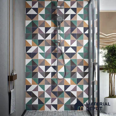 Moroccan Wall & Floor Tile TL 00213 A Pattern 1 Colorful Pastels 1 ft x 1 ft Matte Finish Ceramic Tile - 9 mm | Suitable For Kitchen, Bathroom, Dining Area | Please Expect a Slight Variation of Pattern