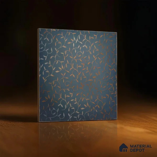 Moroccan Wall & Floor Tile TL 00214 A Pattern 1 Goldy Blue 1 ft x 1 ft Matte Finish Ceramic Tile - 9 mm | Random Design | Suitable For Kitchen, Bathroom, Dining Area | Please Expect a Slight Variation of Pattern