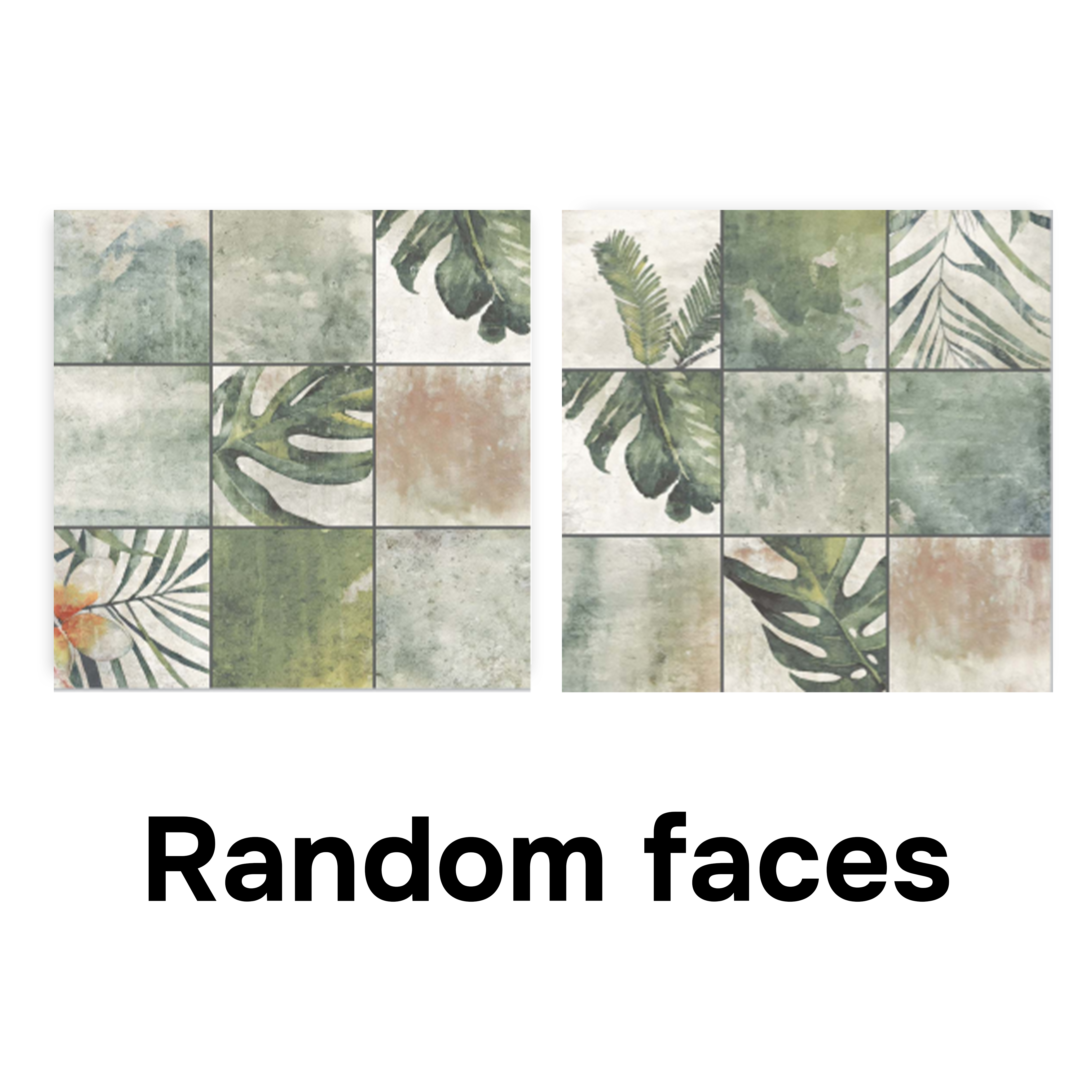 Tropical Wall Tile TL 00215 A Pattern 1 Vivid Green 1 ft x 1 ft Matte Finish Ceramic Tile - 9 mm | Random Design |Suitable For Bathroom, Balcony, Dining Area | Please Expect a Slight Variation of Pattern
