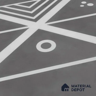 Moroccan Wall & Floor Tile TL 00216 A Pattern 1 Grey Noir 1 ft x 1 ft Matte Finish Ceramic Tile - 9 mm | Random Design | Suitable For Kitchen, Bathroom, Dining Area | Please Expect a Slight Variation of Pattern