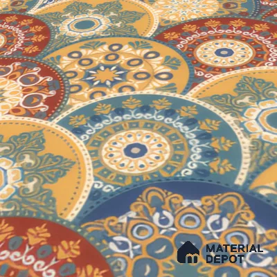 Moroccan Wall & Floor Tile TL 00218 Blue & Yellow 1 ft x 1 ft Matte Finish Ceramic Tile - 9 mm | Suitable For Kitchen, Bathroom, Dining Area | Please Expect a Slight Variation of Pattern