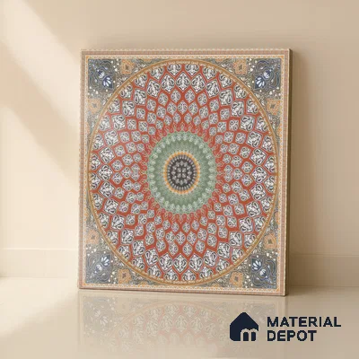 Moroccan Wall & Floor Tile TL 00220 Crimson Red 1 ft x 1 ft Matte Finish Ceramic Tile - 9 mm | Suitable For Kitchen, Bathroom, Dining Area | Please Expect a Slight Variation of Pattern