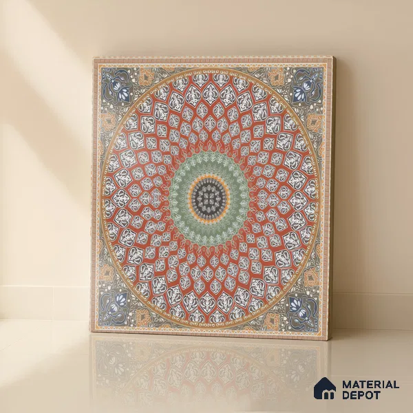 Moroccan Wall & Floor Tile TL 00220 Crimson Red 1 ft x 1 ft Matte Finish Ceramic Tile - 9 mm | Suitable For Kitchen, Bathroom, Dining Area | Please Expect a Slight Variation of Pattern