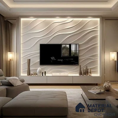 Duco Paintable MDF Wave Pattern 2 CNC board 8 ft x 4 ft - 30 mm (Customised)