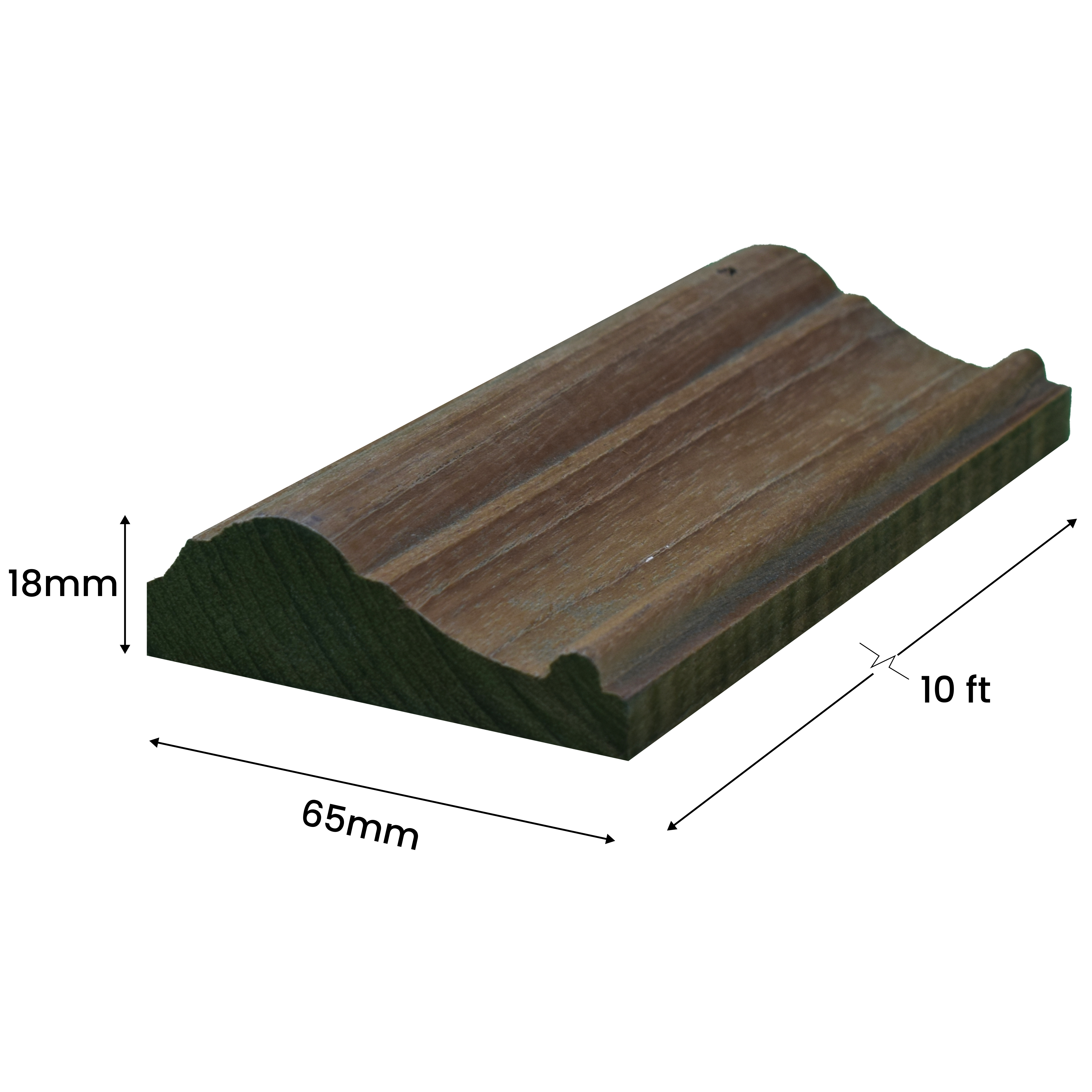 Ready To Install DIY Finished Teak Wood Designer Wainscot French Wall Moulding Design 1 Granulux PM 00295 | 7.5 ft x 65 mm x 18 mm | Nail & Adhesive Installation