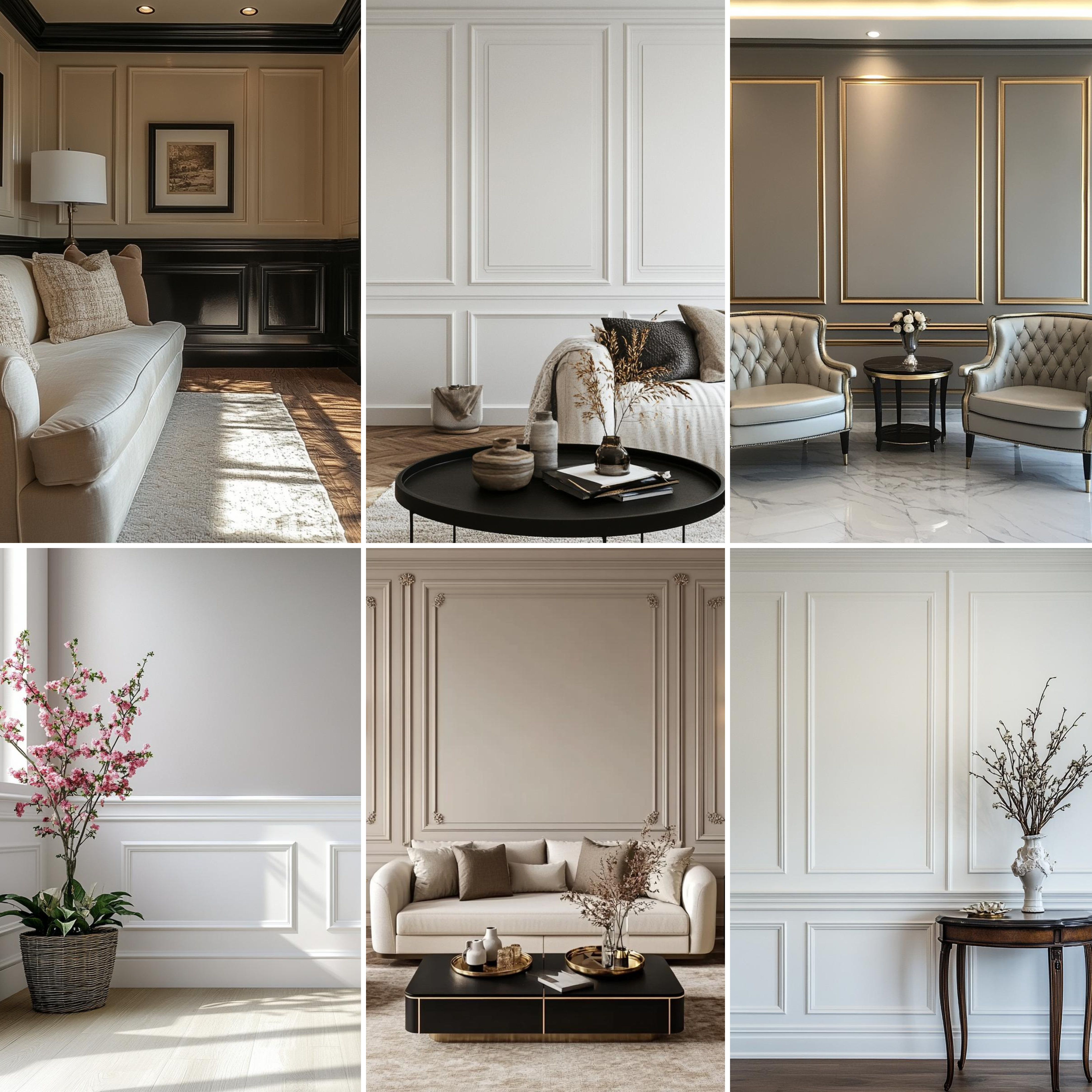 DIY Unfinished HDHMR Designer Paintable Wainscot French Wall Moulding Design 2 Greenova PM 00297 H | 8 ft x 22 mm x 12 mm | Nail & Adhesive Installation