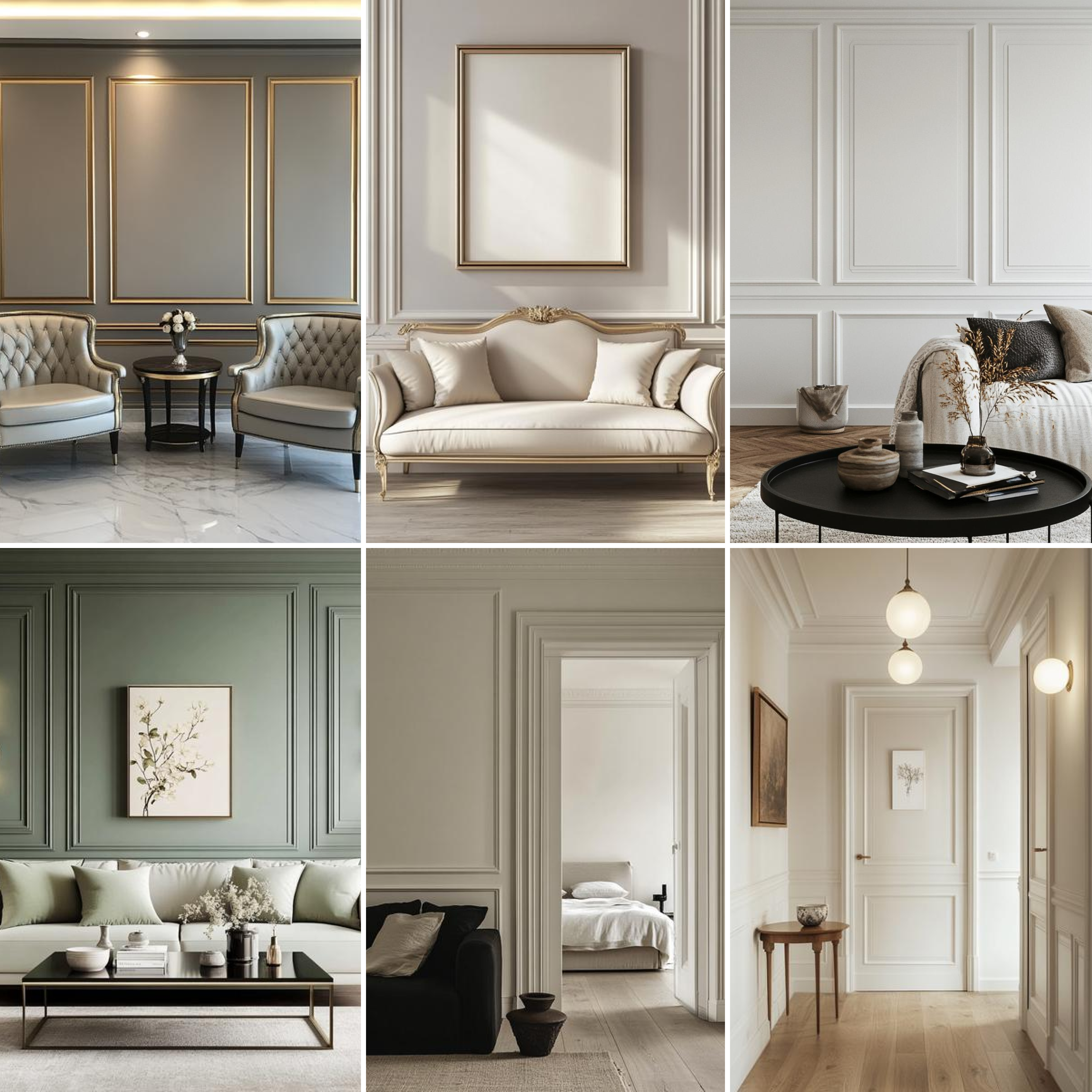 DIY Unfinished HDHMR Designer Paintable Wainscot French Wall Moulding Design 1 Greenova PM 00297 | 8 ft x 65 mm x 18 mm | Nail & Adhesive Installation