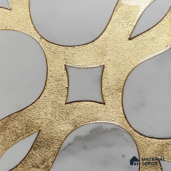 Metallic Wall Tile TL 05898 Arte 197 mm x 197 mm Vitrified - 9 mm | Handcrafted Precious Metal | Suitable For Dry Area, Accent/Feature Wall